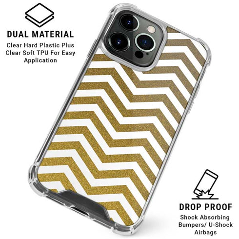 Gold Chevron iPhone 16 Pro Clear Case