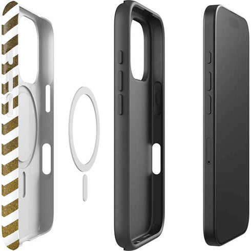 Gold Chevron iPhone 16 Pro Max Magsafe Impact Case