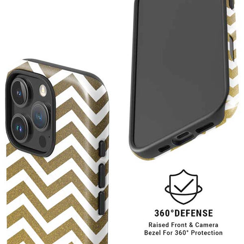 Gold Chevron iPhone 16 Pro Max Magsafe Impact Case