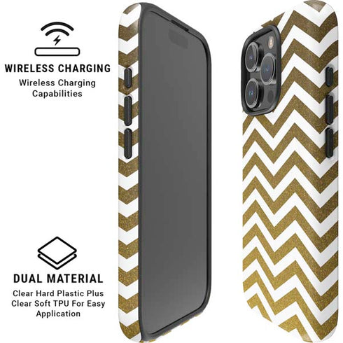 Gold Chevron iPhone 16 Pro Max Magsafe Impact Case