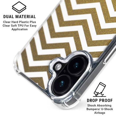 Gold Chevron iPhone 17 Clear Case