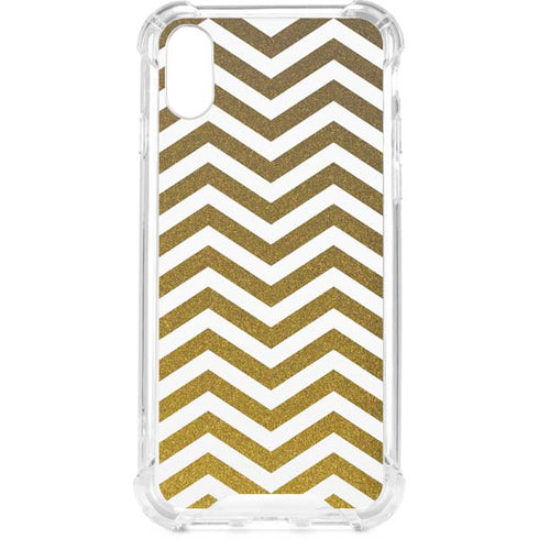 Gold Chevron iPhone XS Clear Case
