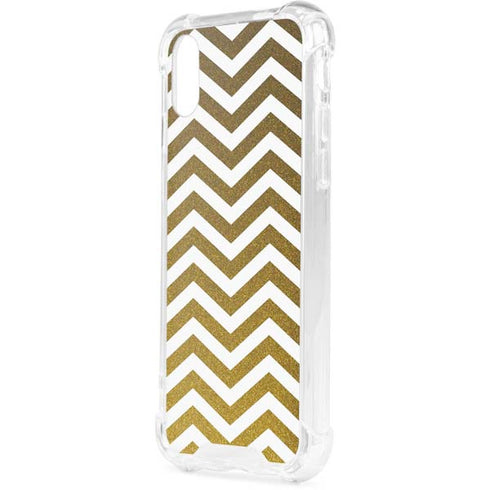 Gold Chevron iPhone XS Clear Case