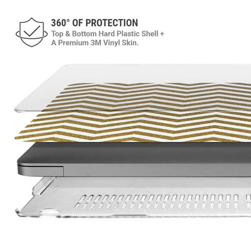 Gold Chevron MacBook Pro 14in (2021-24) Case plus Skin