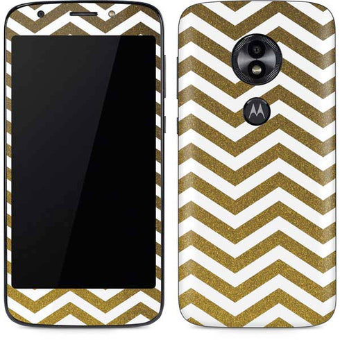 Gold Chevron Moto E5 Play Skin