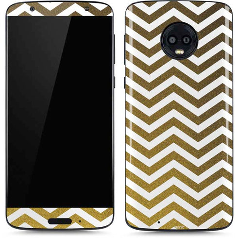 Gold Chevron Moto G6 Skin