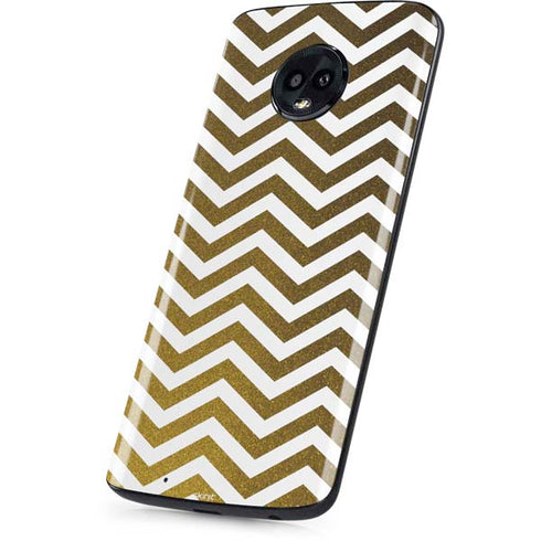 Gold Chevron Moto G6 Skin
