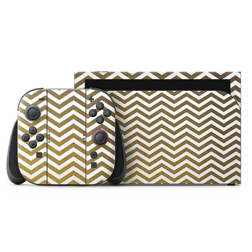 Gold Chevron Nintendo Switch 2 (2025) with Joy-Con Skin