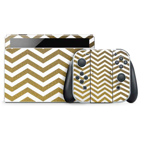 Gold Chevron Nintendo Skins