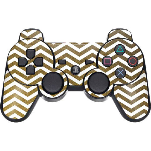 Gold Chevron PS3 Dual Shock wireless controller Skin
