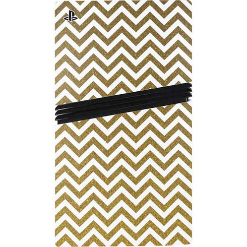 Gold Chevron PS5 Pro Disk Bundle Skin