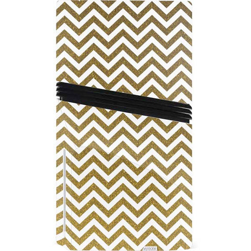Gold Chevron PS5 Pro Disk Console Skin