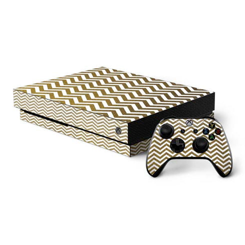 Gold Chevron Xbox One X Bundle Skin