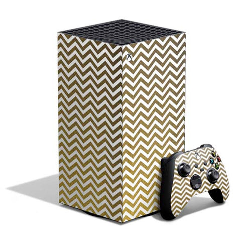 Gold Chevron XBox Series X Digital Edition Bundle Skin