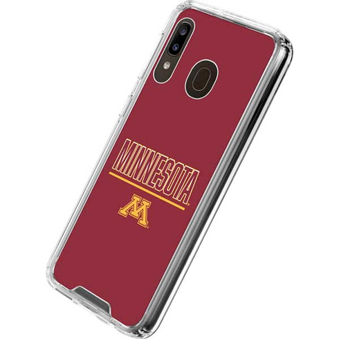 University of Minnesota Athletic Text Galaxy A30 Clear Case