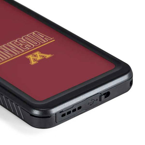 University of Minnesota Athletic Text Galaxy S24 Plus Waterproof Case