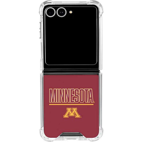University of Minnesota Athletic Text Galaxy Z Flip7 Clear Case