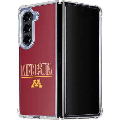 University of Minnesota Athletic Text Galaxy Z Fold5 5G Clear Case
