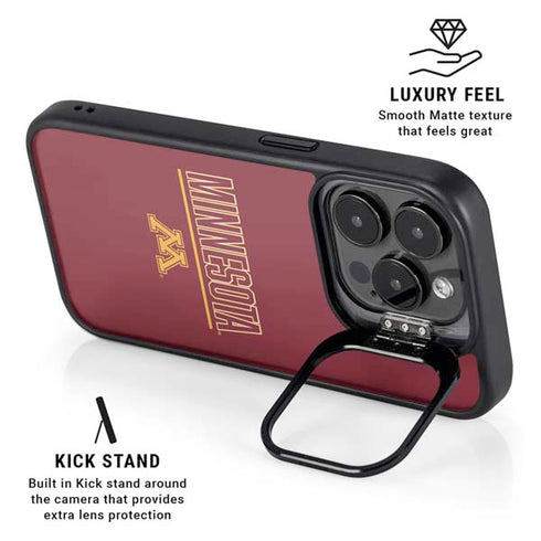 University of Minnesota Athletic Text iPhone 15 Pro Kickstand Case