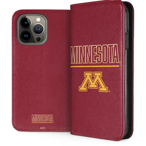 University of Minnesota Athletic Text iPhone 15 Pro Max Folio Case