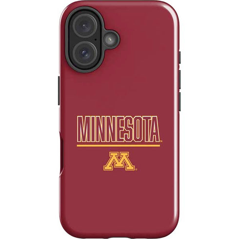 University of Minnesota Athletic Text iPhone 16 Plus Impact Case