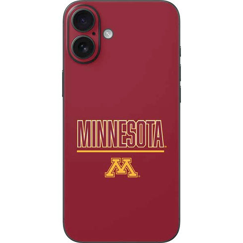 University of Minnesota Athletic Text iPhone 16 Plus Skin