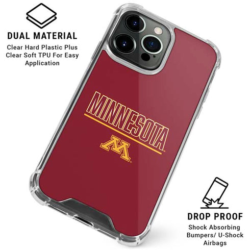 University of Minnesota Athletic Text iPhone 16 Pro Max Clear Case