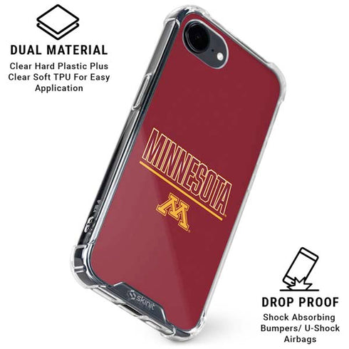 University of Minnesota Athletic Text iPhone 16e Clear Case