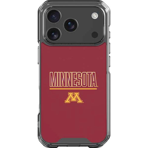 University of Minnesota Athletic Text iPhone 18 Pro Clear Case