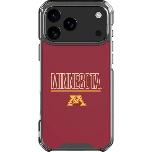 University of Minnesota Athletic Text iPhone 18 Pro Max Clear Case