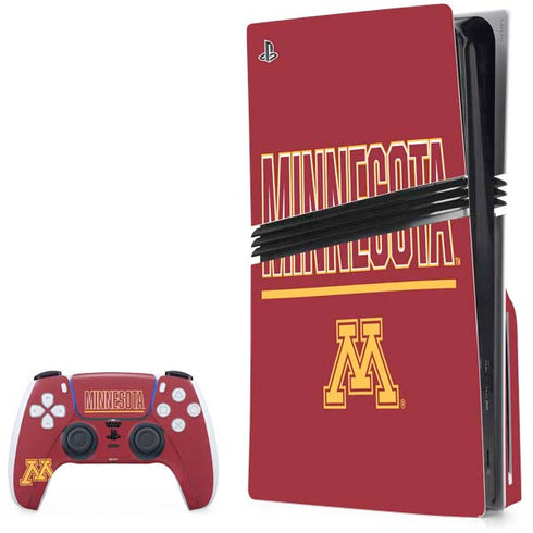 University of Minnesota Athletic Text PS5 Pro Disk Bundle Skin