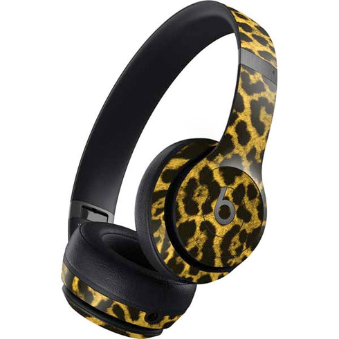 Golden Leopard Animal Print Color Pop Beats Solo 4 Wireless Headphones Skin