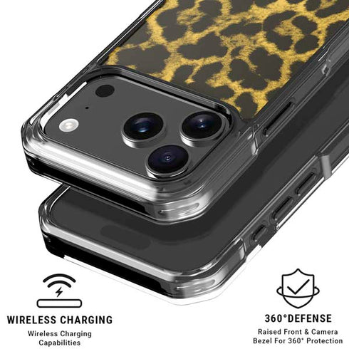 Golden Leopard Animal Print Color Pop iPhone 18 Pro Clear Case