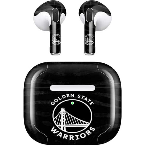 NBA Golden State Warriors Black Animal Print Apple AirPods (3rd Gen 2021) Skin