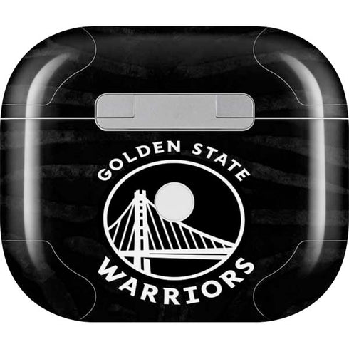 NBA Golden State Warriors Black Animal Print Apple AirPods (3rd Gen 2021) Skin