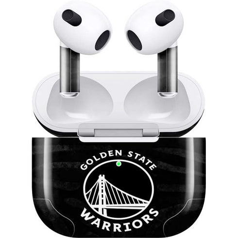 NBA Golden State Warriors Black Animal Print Apple AirPods (3rd Gen 2021) Skin