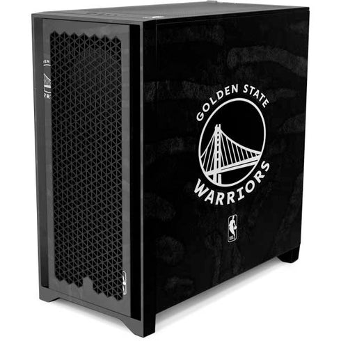 NBA Golden State Warriors Black Animal Print Corsair 4000D Tempered Glass Mid-Tower ATX Case Skin