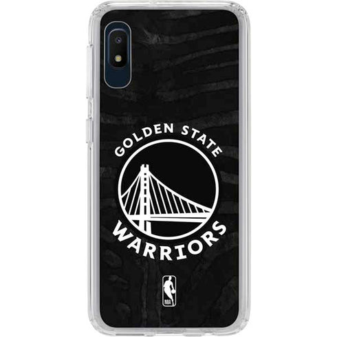 NBA Golden State Warriors Black Animal Print Galaxy A10e Clear Case