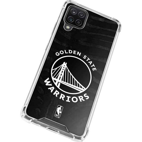 NBA Golden State Warriors Black Animal Print Galaxy A12 Clear Case