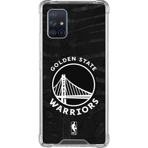 NBA Golden State Warriors Black Animal Print Galaxy A71 5G Clear Case