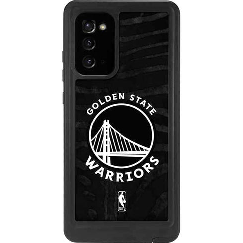 NBA Golden State Warriors Black Animal Print Galaxy Note20 5G Waterproof Case