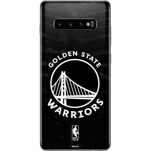 NBA Golden State Warriors Black Animal Print Galaxy S10 Plus Skin
