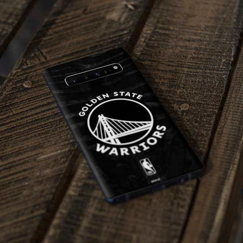 NBA Golden State Warriors Black Animal Print Galaxy S10 Plus Skin