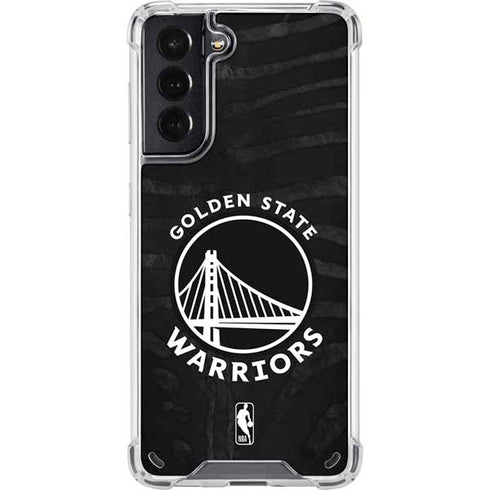 NBA Golden State Warriors Black Animal Print Galaxy S21 5G Clear Case