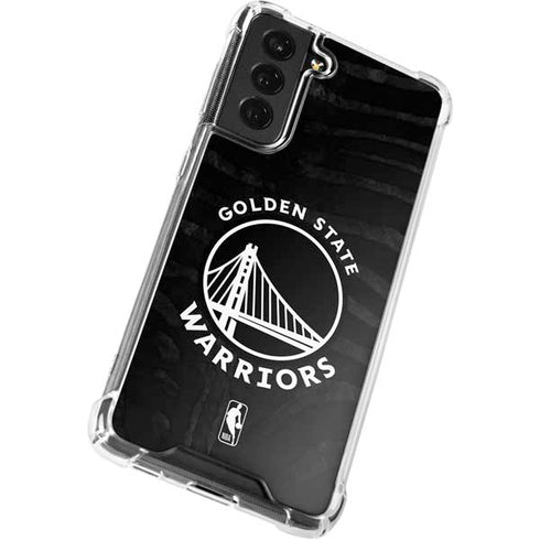 NBA Golden State Warriors Black Animal Print Galaxy S21 FE Clear Case