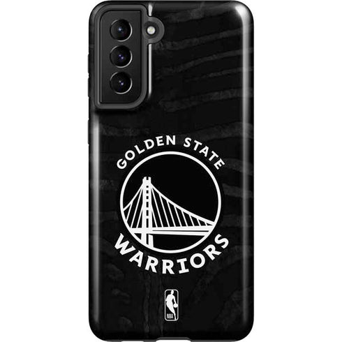 NBA Golden State Warriors Black Animal Print Galaxy S21 FE Pro Case