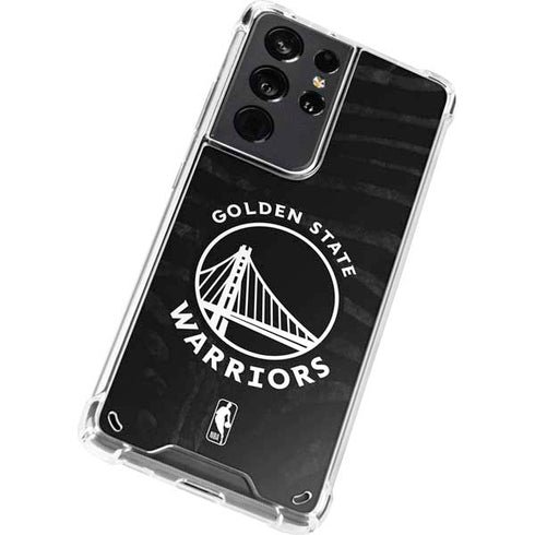 NBA Golden State Warriors Black Animal Print Galaxy S21 Ultra 5G Clear Case