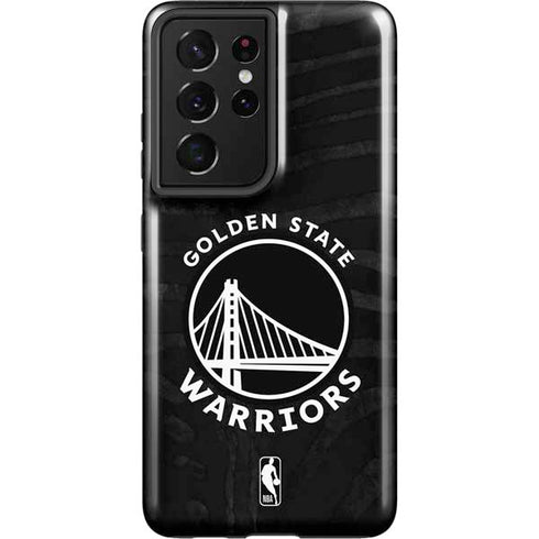 NBA Golden State Warriors Black Animal Print Galaxy S21 Ultra 5G Pro Case