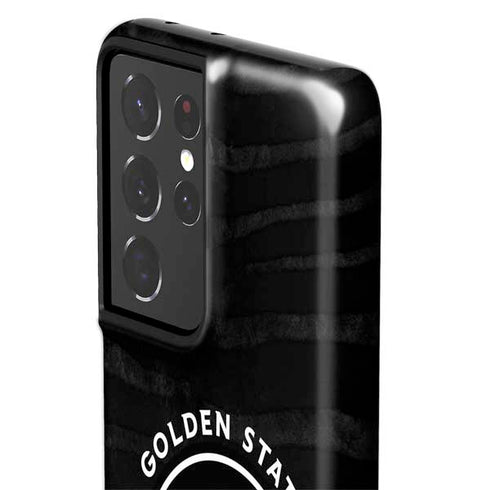 NBA Golden State Warriors Black Animal Print Galaxy S21 Ultra 5G Pro Case