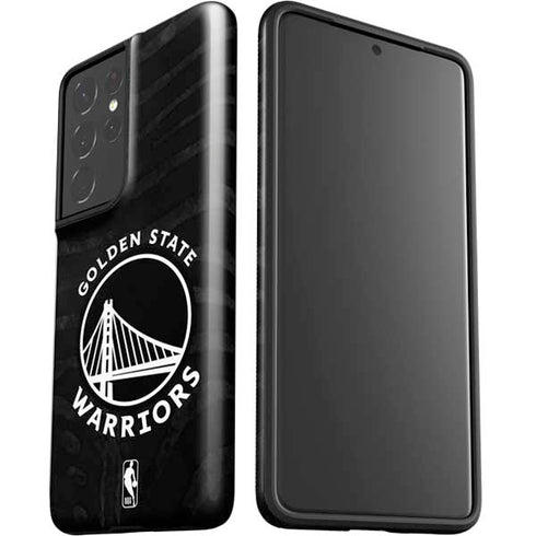 NBA Golden State Warriors Black Animal Print Galaxy S21 Ultra 5G Pro Case